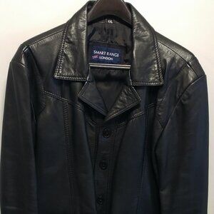 MENS SMART RANGE LONDON BLACK SOFT LEATHER BUTTON JACKET XL - READ❗